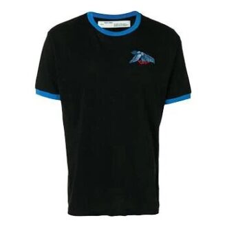 C O VIRGIL ABLOH Czarno-niebieskie szorty z krótkim rękawem „Black Blue”