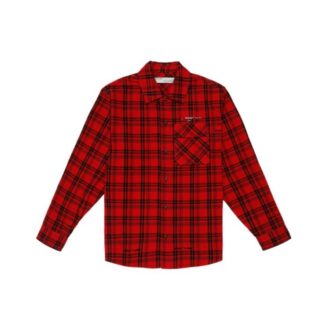 c/o Virgil Abloh Flanelowa koszula w kratę dla mężczyzn, czerwona