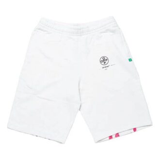 c/o Virgil Abloh For Men’s Białe szorty dresowe z nadrukiem Diag Stencil Białe/Różowe