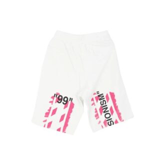 c/o Virgil Abloh For Men’s Białe szorty dresowe z nadrukiem Diag Stencil Białe/Różowe
