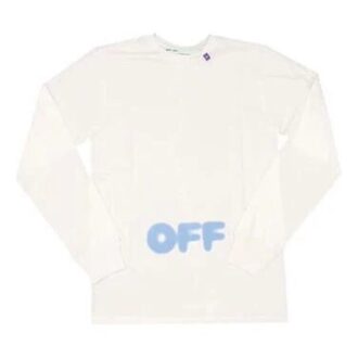 C O VIRGIL ABLOH FW Biało-niebieska koszulka z długim rękawem „White Blue”