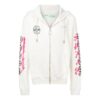 c/o virgil abloh męska biała bluza z zamkiem i szablonowymi Diagonalnymi wzorami