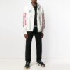 c/o virgil abloh męska biała bluza z zamkiem i szablonowymi Diagonalnymi wzorami