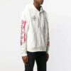 c/o virgil abloh męska biała bluza z zamkiem i szablonowymi Diagonalnymi wzorami