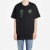 C/O Virgil Abloh Męska czarna koszulka z nadrukiem łuków