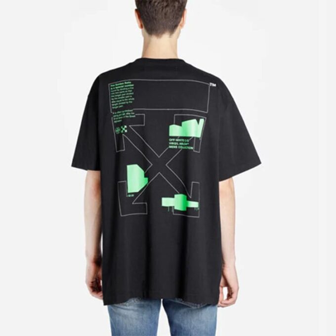 C/O Virgil Abloh Męska czarna koszulka z nadrukiem łuków