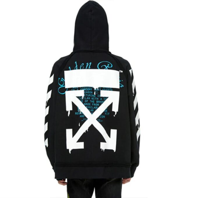 c/o virgil abloh męska czarna kurtka z kropelkami strzałek incompiuto