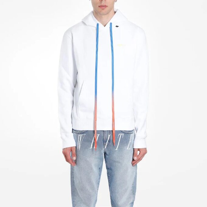 C/O Virgil Abloh Męskie białe spodnie slim z akrylovymi Arrows