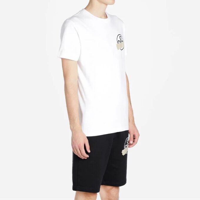 C/O Virgil Abloh Męskie białe spodnie z Tape Arrows, wąski krój