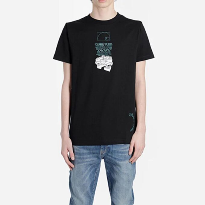 C/O Virgil Abloh Męskie czarne Fibonacci Dripping Arrows Slim