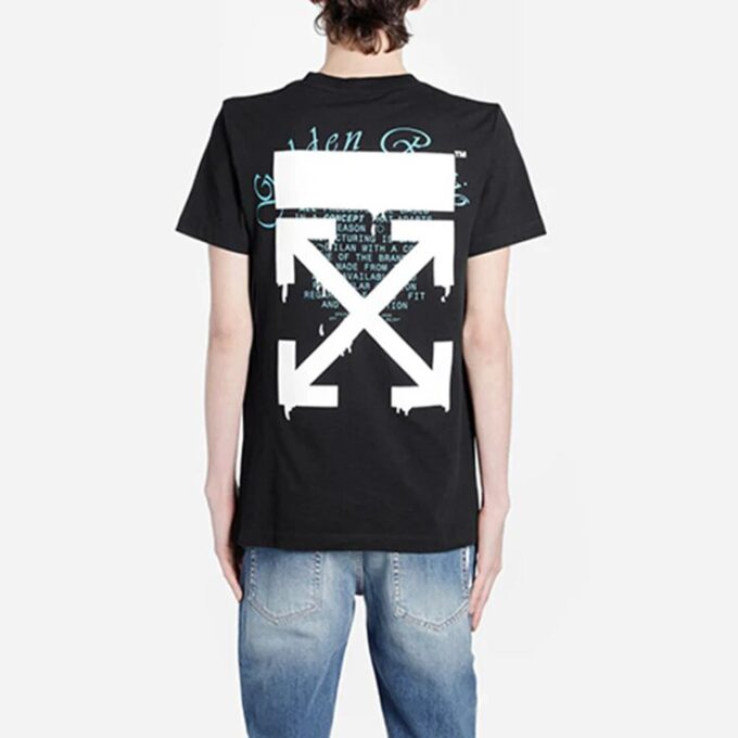 C/O Virgil Abloh Męskie czarne Fibonacci Dripping Arrows Slim