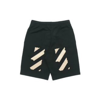 C/O Virgil Abloh Męskie czarne szorty dresowe z nadrukiem Tape Arrows