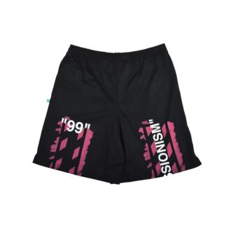 C/O Virgil Abloh Męskie czarne szorty z siateczki Diag Stencil