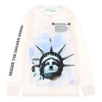 C O VIRGIL ABLOH Sweter Statua Wolności „Czarny Biały Niebieski”