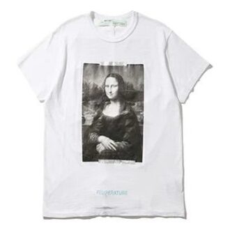 c/o VIRGIL ABLOH T-shirt MONALISA SLIM FIT z krótkim rękawem, biały