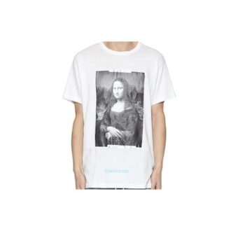 c/o VIRGIL ABLOH T-shirt MONALISA SLIM FIT z krótkim rękawem, biały