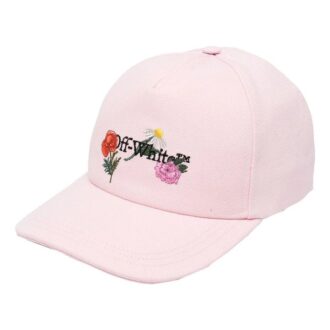 Czapka baseballowa Off-White z haftem na płótnie „Light Pink”