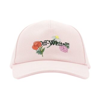 Czapka baseballowa Off-White z haftem na płótnie „Light Pink”