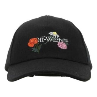 Czapka baseballowa Off-White z haftem z płótna „Czarna”