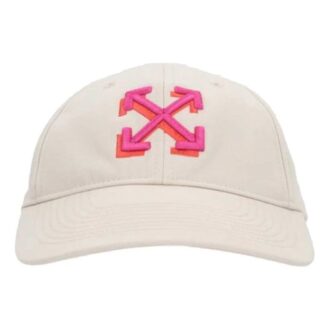 Czapka baseballowa z gabardynu Off-White z haftowaną strzałką „Biała”