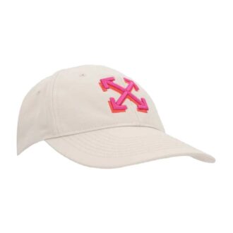 Czapka baseballowa z gabardynu Off-White z haftowaną strzałką „Biała”