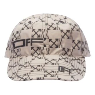 Czapka męska Off-White w kremowo-białym kolorze z nadrukiem strzałki Arrows