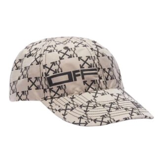 Czapka męska Off-White w kremowo-białym kolorze z nadrukiem strzałki Arrows