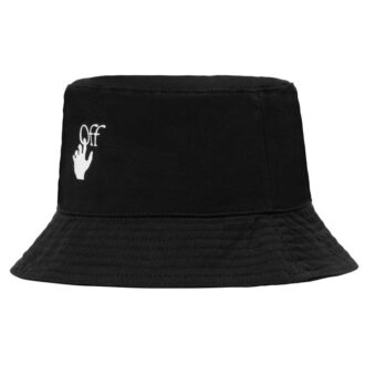 Czapka rybacka unisex z nadrukiem logo, czarna