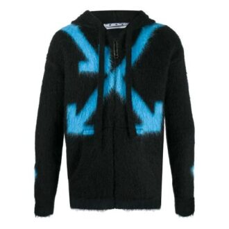 Czarna bluza z kapturem Off-White z nadrukiem dla mężczyzn