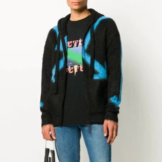 Czarna bluza z kapturem Off-White z nadrukiem dla mężczyzn
