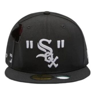 Czarna czapka męska Off-White x MLB x New Era Crossover Hole Wool