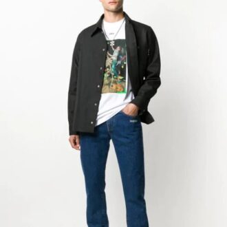 Czarna koszula cargo Off-White z logo z tyłu dla mężczyzn