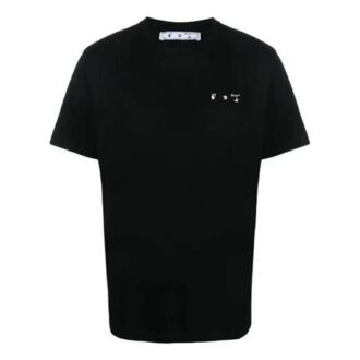 Czarna koszulka męska Off-White FW21 z okrągłym dekoltem i krótkimi szortami z logo na piersi