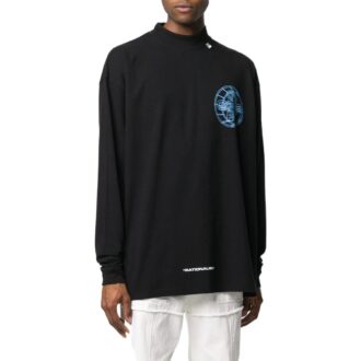 Czarna koszulka męska Off-White z nadrukiem 3D w litery