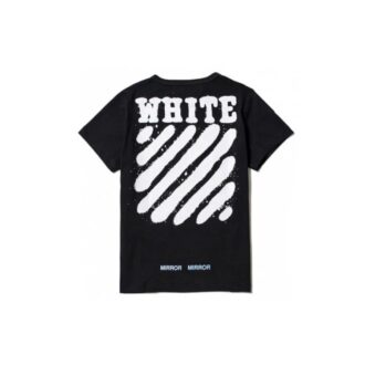 Czarna koszulka z krótkim rękawem Off-White Men’s C/O Virgil Abloh Tiger Stripes Splash Ink Szorty