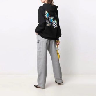 Czarna luźna bluza z kapturem Off-White z nadrukiem wzoru, kolekcja SS21