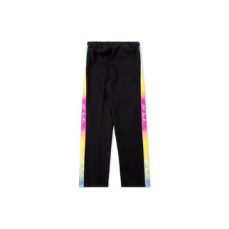 Czarne spodnie sportowe w stylu retro z gumowym logo
