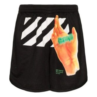 Czarne szorty sportowe Off-White z logo dla mężczyzn