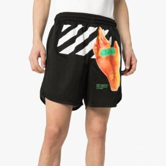 Czarne szorty sportowe Off-White z logo dla mężczyzn