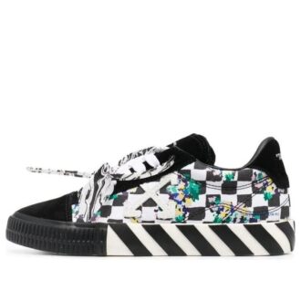 Czarno-białe niskie Sneakersy Off-White z wulkanizowaną podeszwą