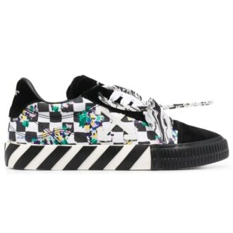 Czarno-białe niskie Sneakersy Off-White z wulkanizowaną podeszwą