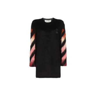 Czarny sweter z moheru Off-White z geometrycznym gradientem Czarny sweter z moheru Off-White z geometrycznym gradientem