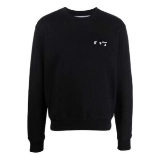 Czarny sweter z okrągłym dekoltem i logo Off-White dla mężczyzn z kolekcji FW21