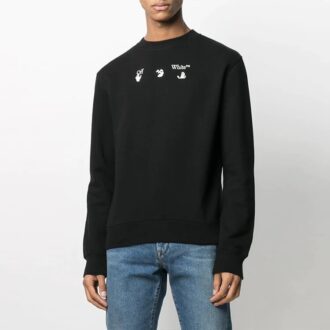 Czarny sweter z okrągłym dekoltem i logo Peace Worldwide z kolekcji SS21