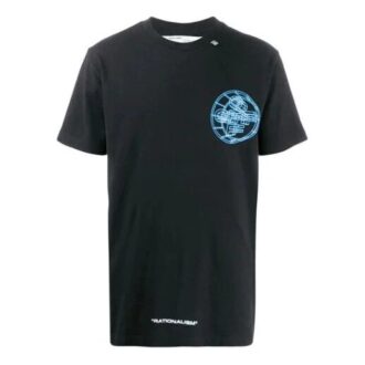 Czarny T-shirt męski Off-White z nadrukiem logo i krótkim rękawem