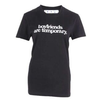 Czarny T-shirt z krótkim rękawem i nadrukiem Off-White Czarny T-shirt z krótkim rękawem i nadrukiem Off-White