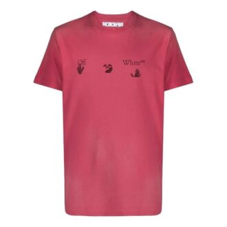 Czerwony T-shirt z krótkim rękawem z logo