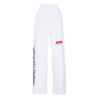 Długie spodnie Graffiti Unisex Białe