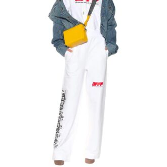 Długie spodnie Graffiti Unisex Białe