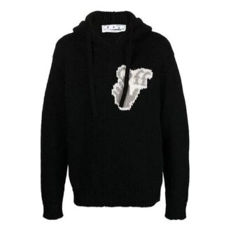 Dzianinowa bluza z kapturem „Black”